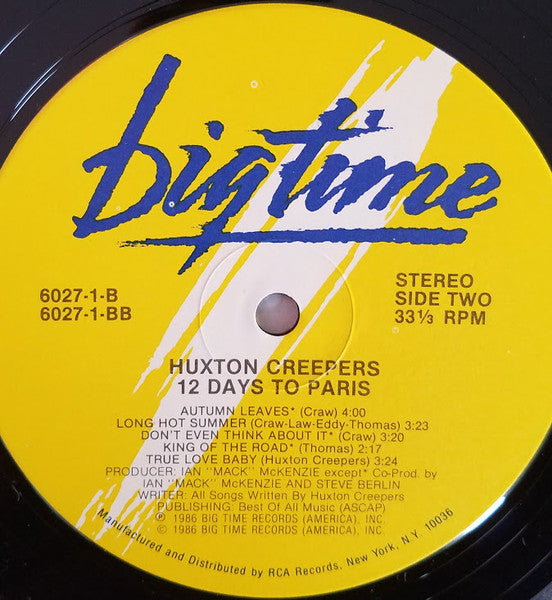 Huxton Creepers : 12 Days To Paris (LP, Album)