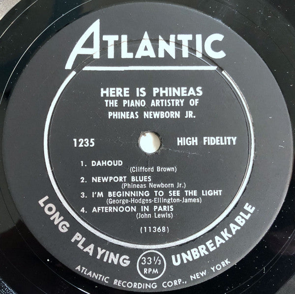 Phineas Newborn Jr. : Here Is Phineas (The Piano Artistry Of Phineas Newborn Jr.) (LP, Album, Mono)