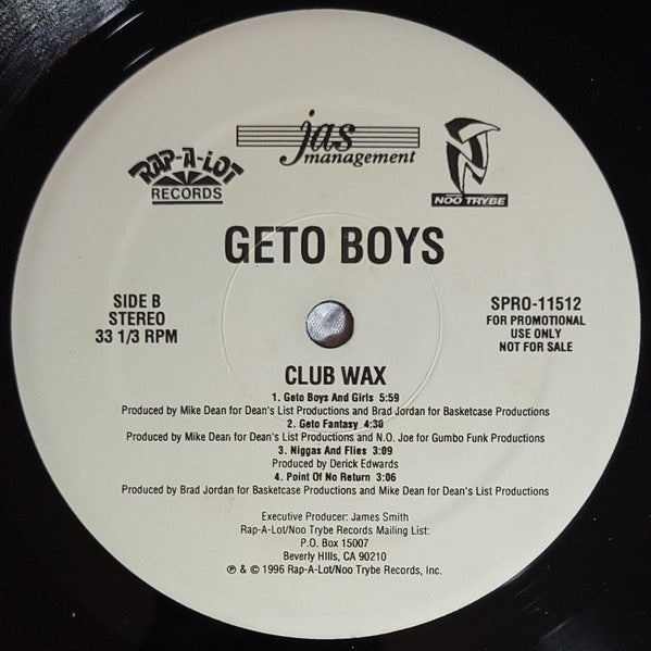 Geto Boys : Club Wax (12", Promo)