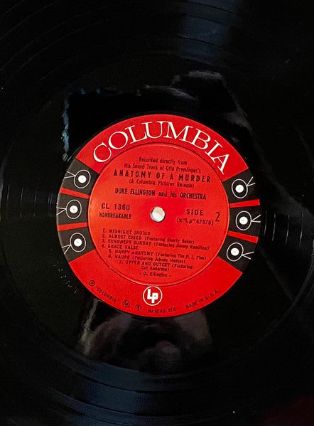 Duke Ellington And His Orchestra : Anatomy Of A Murder (From The Sound Track Of The Motion Picture) (LP, Album, Mono)