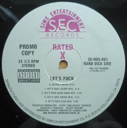 Rated X : Let's Fuck (12", Maxi, Promo)