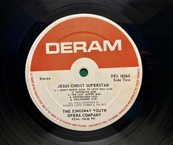 The Kingsway Youth Opera Company : Excerpts From The Rock Opera Jesus Christ Superstar (LP, Album, Phi)