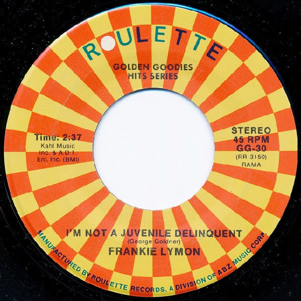 Frankie Lymon : Why Do Fools Fall In Love / I'm Not A Juvenile Delinquent (7", Single)