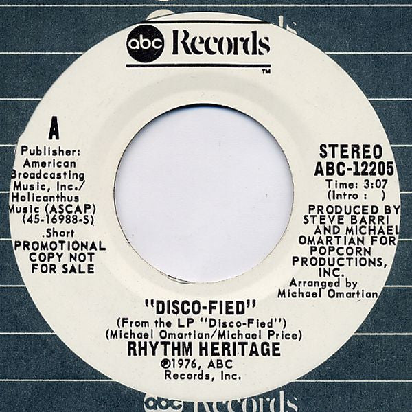 Rhythm Heritage : Disco-Fied (7", Promo)