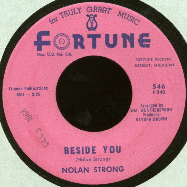 Nolan Strong : Mind Over Matter (I'm Gonna Make You Mine) / Beside You (7", Pin)