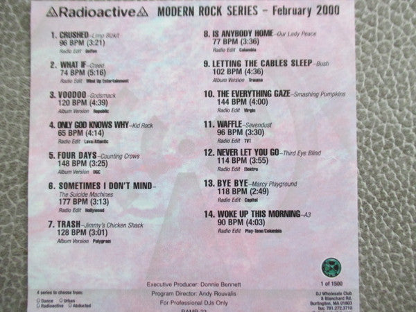 Various : Radioactive - Modern Rock Series February 2000 (CD, Comp, Promo)
