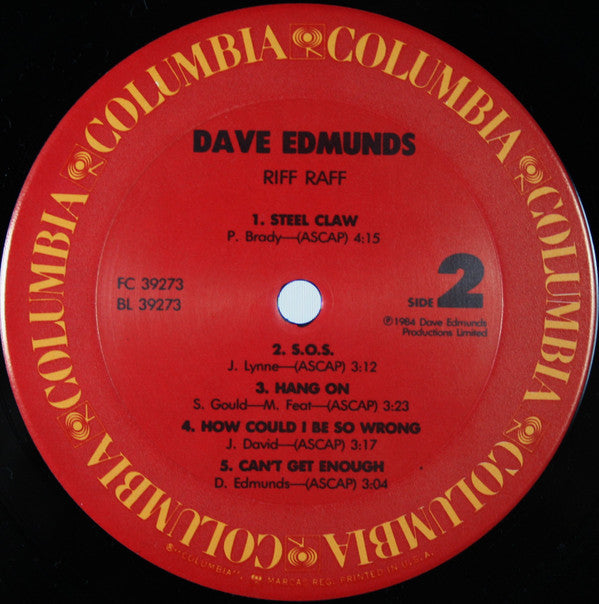 Dave Edmunds : Riff Raff (LP, Album, Pit)