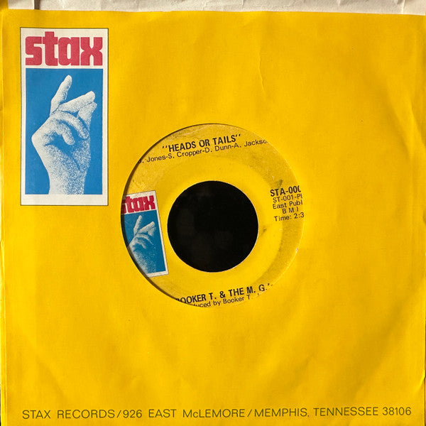 Booker T & The MG's : Heads Or Tails (7", Single, Styrene, PL )