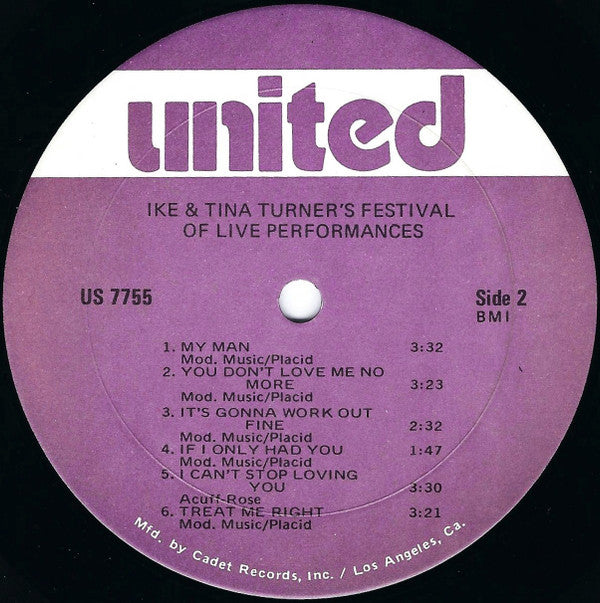 Ike & Tina Turner : Ike & Tina Turner's Festival Of Live Performances (LP, Album, RE)