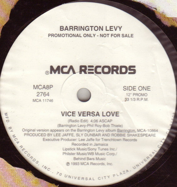 Barrington Levy : Vice Versa Love (12", Promo)