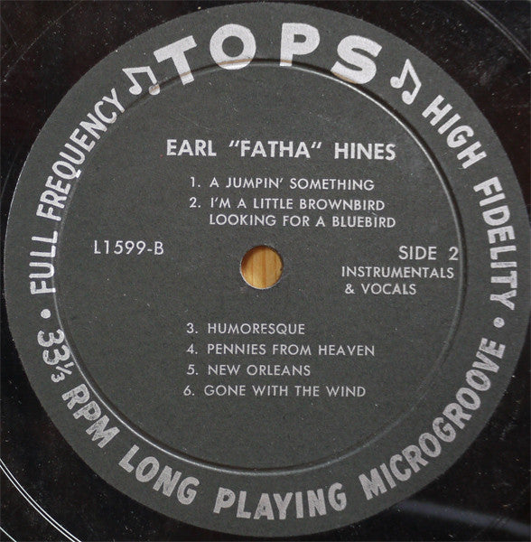 Earl Hines : The Incomparable Earl "Fatha" Hines (LP, Album)