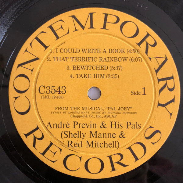André Previn & His Pals : Modern Jazz Performances Of Songs From Pal Joey (LP, Album, Mono)
