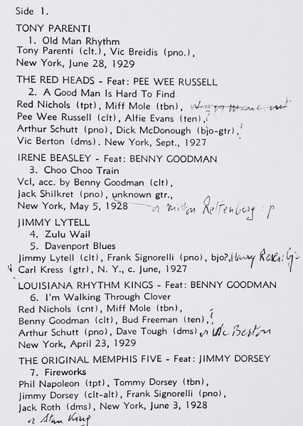 Various : Hot Clarinets 1924-1929 (LP, Comp)