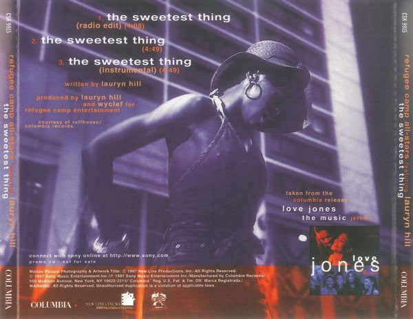 Refugee Camp All Stars featuring Lauryn Hill : The Sweetest Thing (CD, Single, Promo)