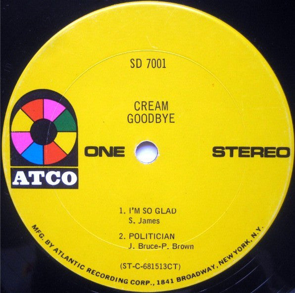 Cream (2) : Goodbye (LP, Album, CT,)