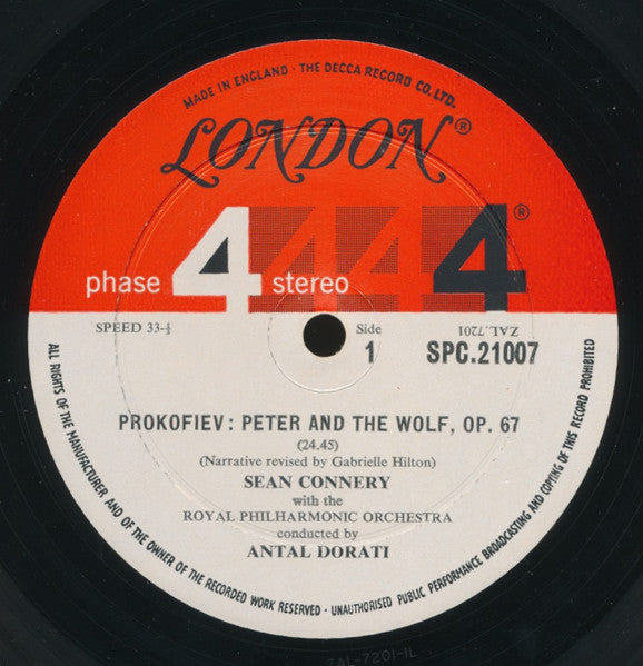 Prokofiev* / Britten* - Antal Dorati Conducting The Royal Philharmonic Orchestra, Sean Connery : Peter And The Wolf / The Young Person's Guide To The Orchestra (LP, Album)