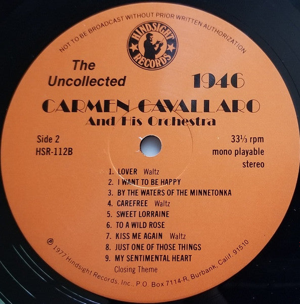 Carmen Cavallaro And His Orchestra : The Uncollected Carmen Cavallaro, 1946 (LP, Mono, RE)