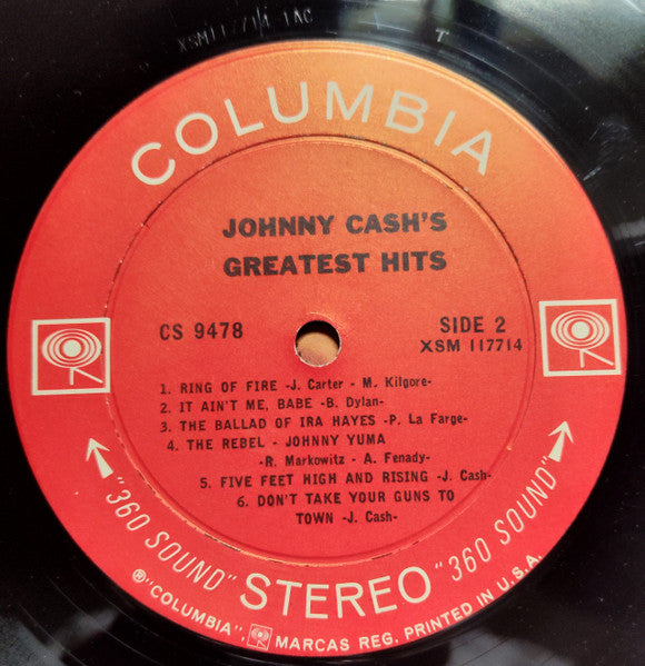 Johnny Cash : Johnny Cash's Greatest Hits (Volume 1) (LP, Comp, Ter)