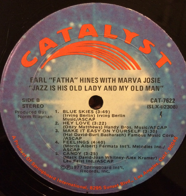 Earl Hines and Marva Josie : Jazz Is His Old Lady... And My Old Man (LP, Album)
