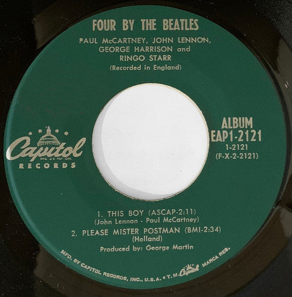 The Beatles : Four By The Beatles (7", EP, Mono)