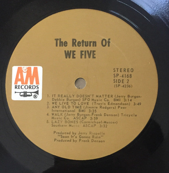 We Five : The Return Of We Five (LP, Album)