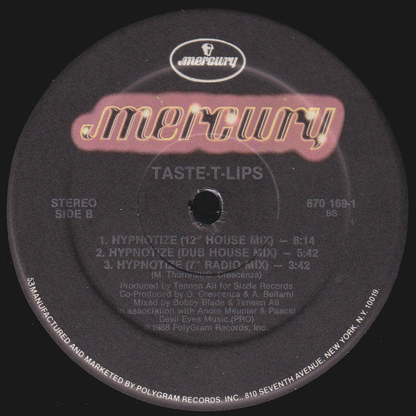 Taste-T-Lips : Hypnotize (12", Promo)