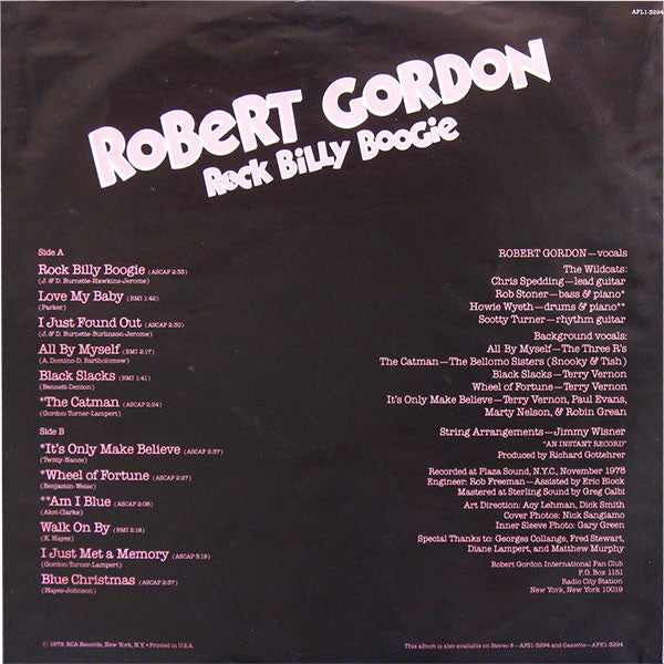 Robert Gordon (2) : Rock Billy Boogie (LP, Album, Ltd, Whi)