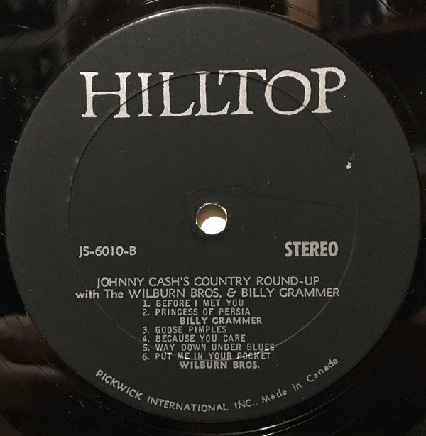 Johnny Cash With The The Wilburn Brothers And Billy Grammer : Country Round-up (The Authentic Sounds Of Country & Western Music) (LP, Comp)