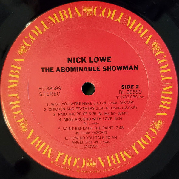 Nick Lowe : The Abominable Showman (LP, Album, Pit)