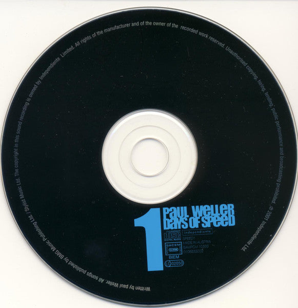 Paul Weller : Days Of Speed (CD, Promo, Smplr)