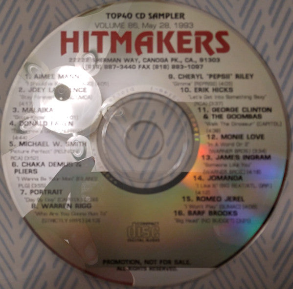 Various : Hitmakers Top 40 CD Sampler Volume 86 May 28, 1993 (CD, Comp, Promo, Smplr)