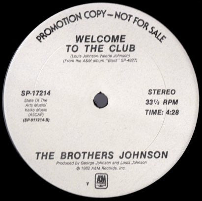 Brothers Johnson : Welcome To The Club (12", Promo)
