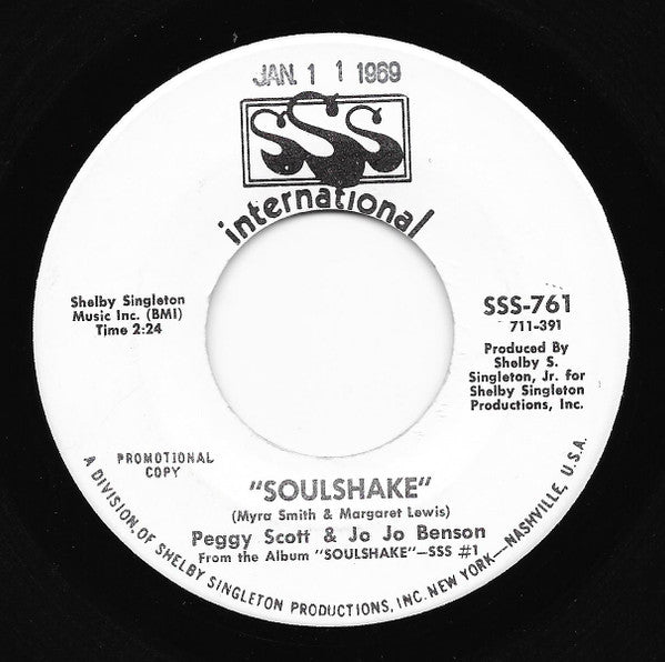 Peggy Scott & Jo Jo Benson : Soulshake (7", Single, Promo)