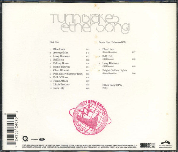 Turin Brakes : Ether Song (CD, Album + CD, Enh, Ltd)