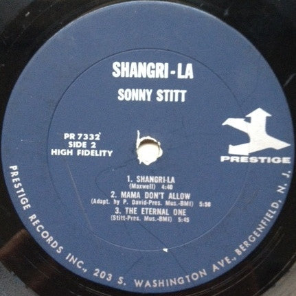 Sonny Stitt With Don Patterson : Shangri-La (LP, Album, Mono)