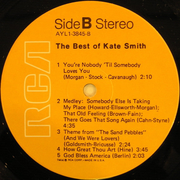 Kate Smith (2) : The Best Of Kate Smith (LP, Comp, RE)