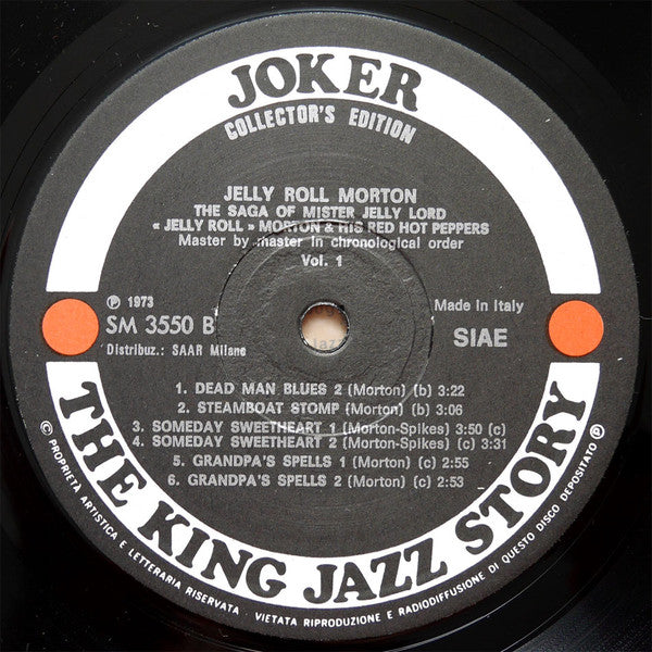 Jelly Roll Morton & His Red Hot Peppers* : The Saga Of Mister Jelly Lord Vol. 1 (LP, Comp)