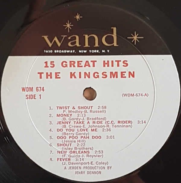 The Kingsmen : 15 Great Hits (LP, Album, Mono)