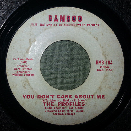 The Profiles (2) : Got To Be Love (Something Stupid) / You Don't Care About Me (7", Single)