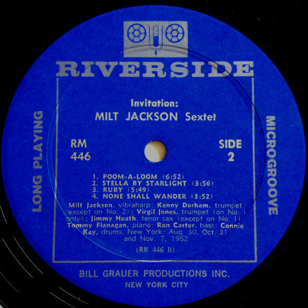 Milt Jackson Sextet : Invitation (LP, Album, Mono)
