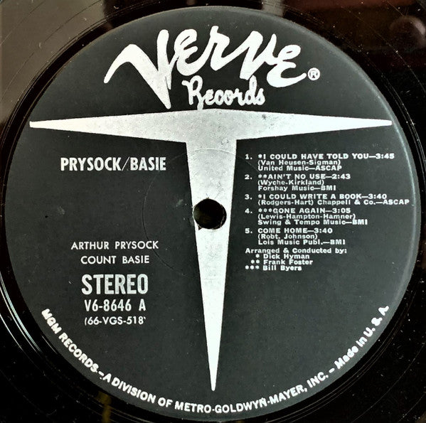 Arthur Prysock / Count Basie : Arthur Prysock / Count Basie (LP, Album, Gat)