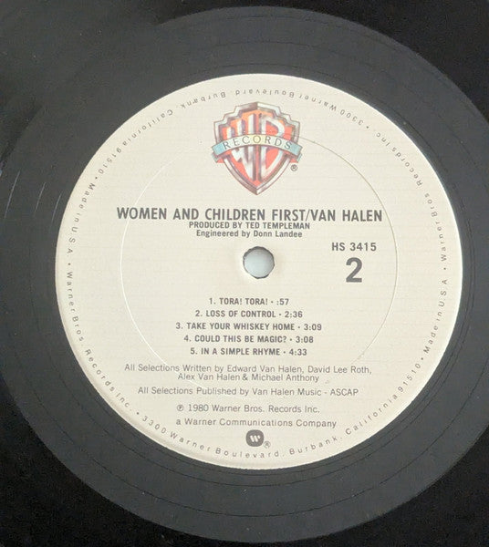 Van Halen : Women And Children First (LP, Club, Col)