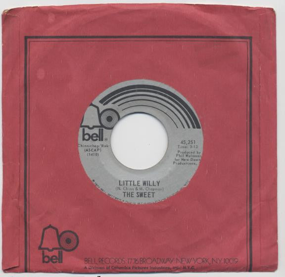 The Sweet : Little Willy (7", Single, Styrene, PRC)