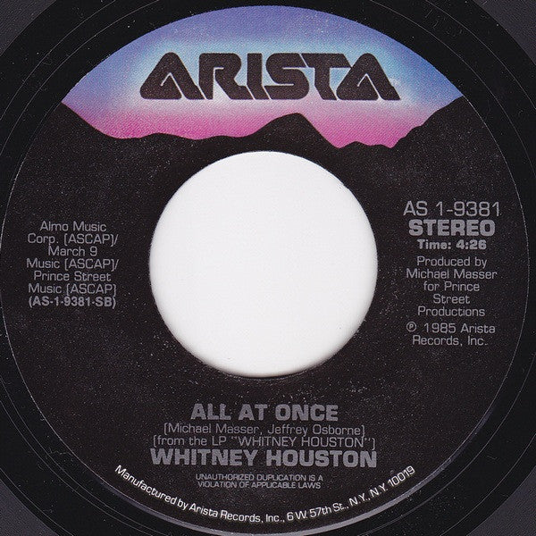 Whitney Houston : Saving All My Love For You (7", Single, Styrene, Ind)