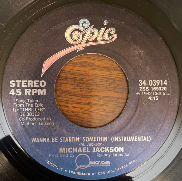 Michael Jackson : Wanna Be Startin' Somethin' (7", Single, Styrene, Pit)