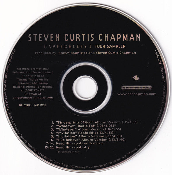 Steven Curtis Chapman : (Speechless) Tour Sampler (CD, Maxi, Promo)
