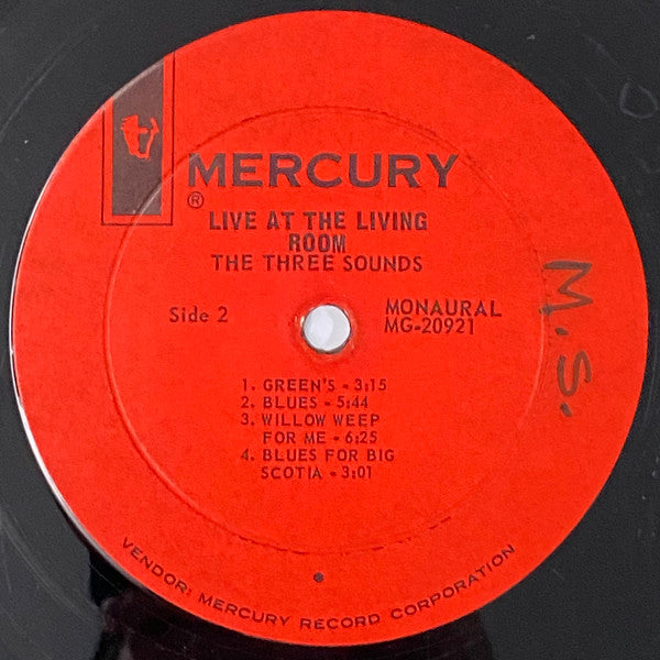 The Three Sounds : Live At The Living Room (LP, Album, Mono)