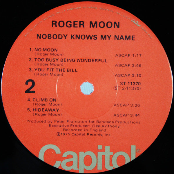 Roger Moon : Nobody Knows My Name (LP, Album, Win)