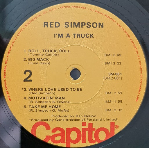 Red Simpson : I'm A Truck (LP, Comp, RE)