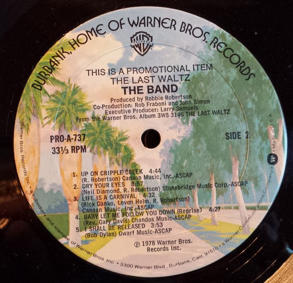 The Band : The Last Waltz Sampler (LP, Promo, Smplr)